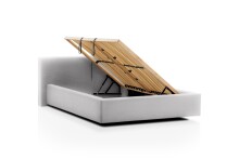 Polsterbett >Cube mit BK< Liegefläche 140x200cm, cement, Stellmaß: 180x82x227cm (BxHxT)