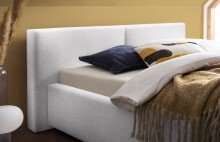 Polsterbett >Cube mit BK< Liegefläche 140x200cm, cement, Stellmaß: 180x82x227cm (BxHxT)