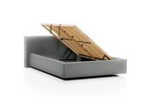 Polsterbett >Cube mit BK< Liegefläche 140x200cm, ash, Stellmaß: 180x82x227cm (BxHxT)
