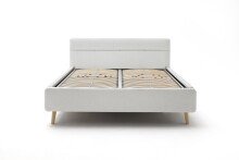 Polsterbett >Lotte mit BK< Liegefläche 160x200cm, hellgrau, Stellmaß: 181x105x222cm (BxHxT)