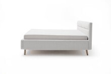 Polsterbett >Lotte mit BK< Liegefläche 180x200 cm, hellgrau, Stellmaß: 201x105x222cm (BxHxT)