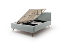 Polsterbett >Lotte mit BK< Liegefläche 140x200cm, eisblau, Stellmaß: 161x105x222cm (BxHxT)