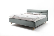 Polsterbett >Lotte mit BK< Liegefläche 160x200cm, eisblau, Stellmaß: 181x105x222cm (BxHxT)