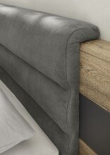 Schlafzimmer-Set >LINEA< (3-teilig) Bartex Eiche/Graphit, Schrank 280x215x60, Bett 296x97x210
