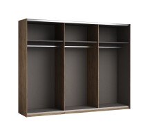 Schlafzimmer-Set >LINEA< (3-teilig) Bartex Eiche/Graphit, Schrank 280x215x60, Bett 296x97x210