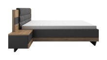 Schlafzimmer-Set >LINEA< (2-teilig) Bartex Eiche/Graphit, Schrank 280x215x58, Bett 296x97x210