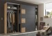 Schlafzimmer-Set >LINEA< (2-teilig) Bartex Eiche/Graphit, Schrank 280x215x58, Bett 296x97x210