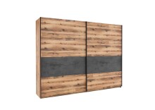 Schlafzimmer-Set >ALICANTE< (2-teilig) Alpine / Beton, Schrank 270x210x60, Bett 305,6x99,5x213,4