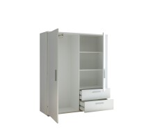 Kleiderschrank >ADELINE< Garderobenschrank, Mehrzweckschrank, weiß - 120x140x38cm (BxHxT)