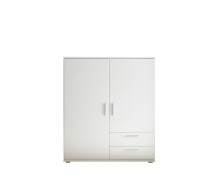 Kleiderschrank >ADELINE< Garderobenschrank, Mehrzweckschrank, weiß - 120x140x38cm (BxHxT)