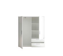 Kleiderschrank >ADELINE< Garderobenschrank, Mehrzweckschrank, weiß - 120x140x38cm (BxHxT)