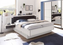 Bettanlage >ASCHAU< 180x200cm Liegefläche, Weiß / Graphit - 305x93x210cm (BxHxT)