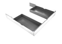 Bettanlage >ASCHAU< 180x200cm Liegefläche, Weiß / Graphit - 305x93x210cm (BxHxT)