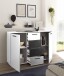 Sideboard >ASCHAU< 4 Schübe, 2 Türen, Weiß / Graphit - 140x89x38cm (BxHxT)