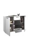 Sideboard >ASCHAU< 4 Schübe, 2 Türen, Weiß / Graphit - 140x89x38cm (BxHxT)