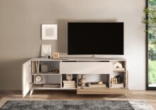 Lowboard >Morena< Softclose, Cashmere / Eiche Cadiz Nachbildung - 181x67x42 (BxHxT)