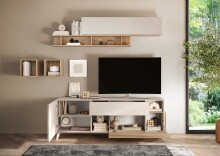 Lowboard >Morena< Softclose, Cashmere / Eiche Cadiz Nachbildung - 181x67x42 (BxHxT)