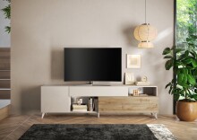 Lowboard >Morena< Soft-close, Cashmere / Eiche...