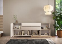 Sideboard >Morena< soft-close, Cashmere / Eiche Cadiz Nachbildung - 241x94x42 (BxHxT)
