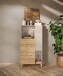 Hochkommode >Morena< soft-close, Cashmere / Eiche Cadiz Nachbildung - 81x154x42 (BxHxT)