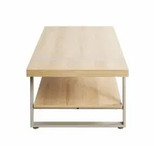 Couchtisch >25799< in eiche Dekor / Metall - 120x45x60cm (BxHxT)