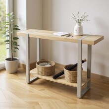 Konsole >37701< in eiche Dekor / Metall - 120x82x30cm (BxHxT)