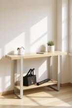 Konsole >37701< in eiche Dekor / Metall - 120x82x30cm (BxHxT)