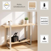 Konsole >37701< in eiche Dekor / Metall - 120x82x30cm (BxHxT)