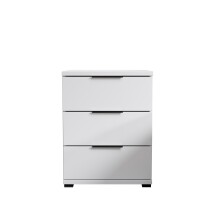 Nachtkommode >SMILLA 2< 3 Schubladen, in weiß - 46x61x42cm (BxHxT)