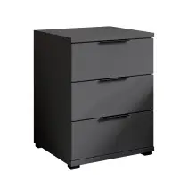 Nachtkommode >SMILLA 2< in Graphit - 46x61x42cm...