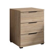 Nachtkommode >SMILLA 2< 3 Schubladen, Mauvella Oak...