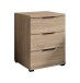 Nachtkommode >SMILLA 2< 3 Schubladen, Mauvella Oak Dekor - 46x61x42cm (BxHxT)
