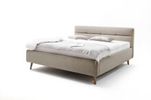 Stauraumbett >Lotte mit BK< Liegefläche 180x200 cm, beige, Stellmaß: 201x105x222cm (BxHxT)