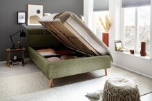Stauraumbett >Lotte mit BK< Liegefläche 140x200cm, grün, Stellmaß: 161x105x222cm (BxHxT)
