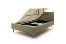 Stauraumbett >Lotte mit BK< Liegefläche 140x200cm, grün, Stellmaß: 161x105x222cm (BxHxT)