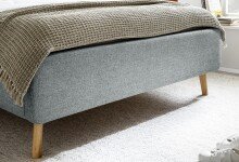 Stauraumbett >Lotte mit BK< Liegefläche 140x200cm, pastellblau, Stellmaß: 161x105x222cm (BxHxT)