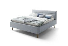 Stauraumbett >Lotte mit BK< Liegefläche 180x200cm, pastellblau, Stellmaß: 201x105x222cm (BxHxT)
