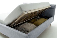 Stauraumbett >Lotte mit BK< Liegefläche 180x200cm, pastellblau, Stellmaß: 201x105x222cm (BxHxT)