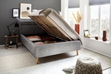 Stauraumbett >Lotte mit BK< Liegefläche 140x200cm, grau, Stellmaß: 161x105x222cm (BxHxT)