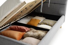 Stauraumbett >Lotte mit BK< Liegefläche 140x200cm, grau, Stellmaß: 161x105x222cm (BxHxT)