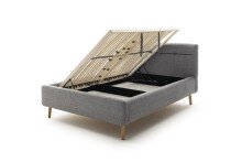 Stauraumbett >Lotte mit BK< Liegefläche 140x200cm, grau, Stellmaß: 161x105x222cm (BxHxT)