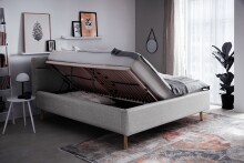 Stauraumbett >Lotte mit BK< Liegefläche 160x200cm, grau, Stellmaß: 181x105x222cm (BxHxT)