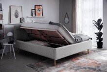 Stauraumbett >Lotte mit BK< Liegefläche 180x200cm, grau, Stellmaß: 201x105x222cm (BxHxT)