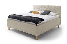 Polsterbett >San Remo mit BK< Liegefläche 180x200cm, beige, Stellmaß: 190x120x215cm (BxHxT)