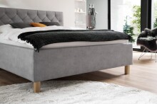 Polsterbett >San Remo mit BK< Liegefläche 160x200cm, hellgrau, Stellmaß: 170x120x215cm (BxHxT)