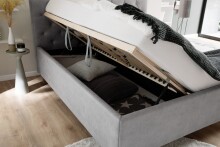 Polsterbett >San Remo mit BK< Liegefläche 160x200cm, hellgrau, Stellmaß: 170x120x215cm (BxHxT)