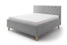 Polsterbett >San Remo mit BK< Liegefläche 160x200cm, hellgrau, Stellmaß: 170x120x215cm (BxHxT)