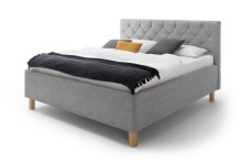 Polsterbett >San Remo mit BK< Liegefläche 180x200cm, hellgrau, Stellmaß: 190x120x215cm (BxHxT)