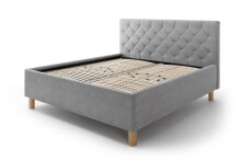 Polsterbett >San Remo mit BK< Liegefläche 180x200cm, hellgrau, Stellmaß: 190x120x215cm (BxHxT)