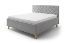 Polsterbett >San Remo mit BK< Liegefläche 180x200cm, hellgrau, Stellmaß: 190x120x215cm (BxHxT)